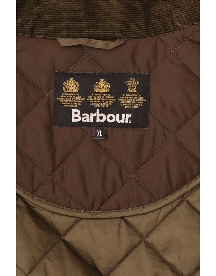 BARBOUR Herre quiltet jakke UK 42 XL Brun Polyester