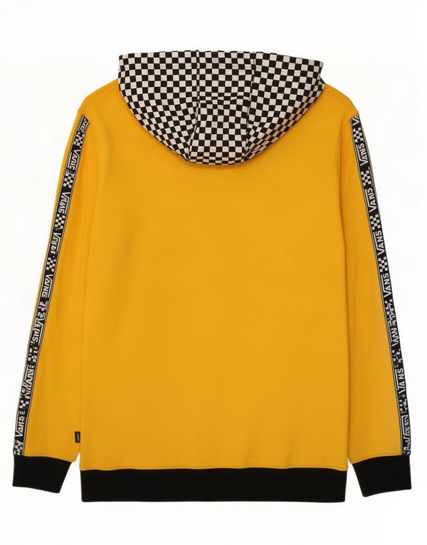 Vans Womens Graphic Hoodie Jumper UK 16 Large Yellow Geometric Cotton