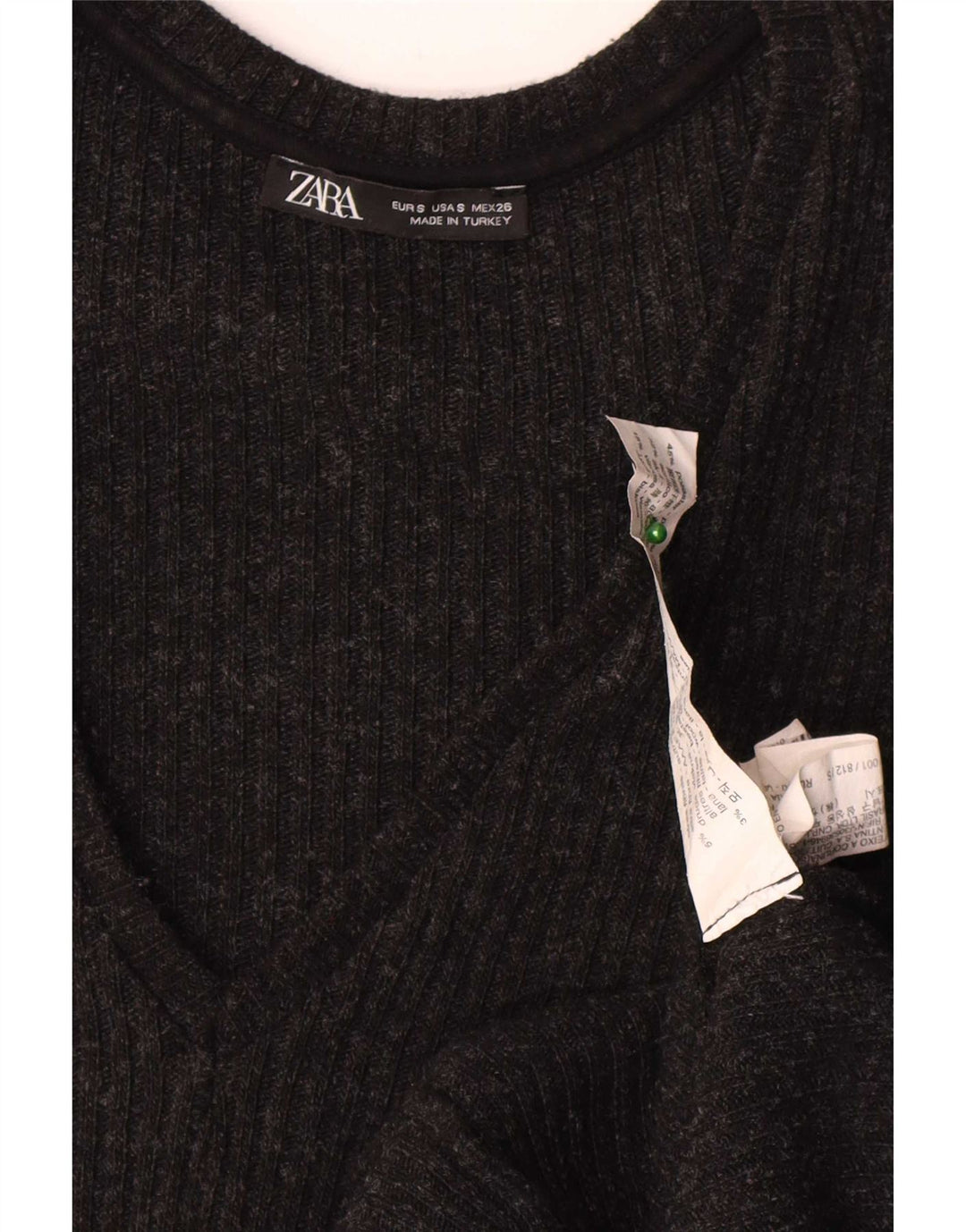 Zara Dame Langærmet Jumper Dress UK 10 Small Grå Polyester