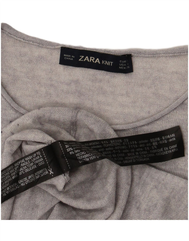 Zara Dame sweater med rund hals DK 10 Små grå Flecked Modal