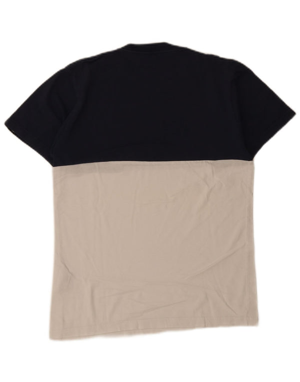Vans Herre Classic Fit T-Shirt Top Small Navy Blue Colourblock Bomuld