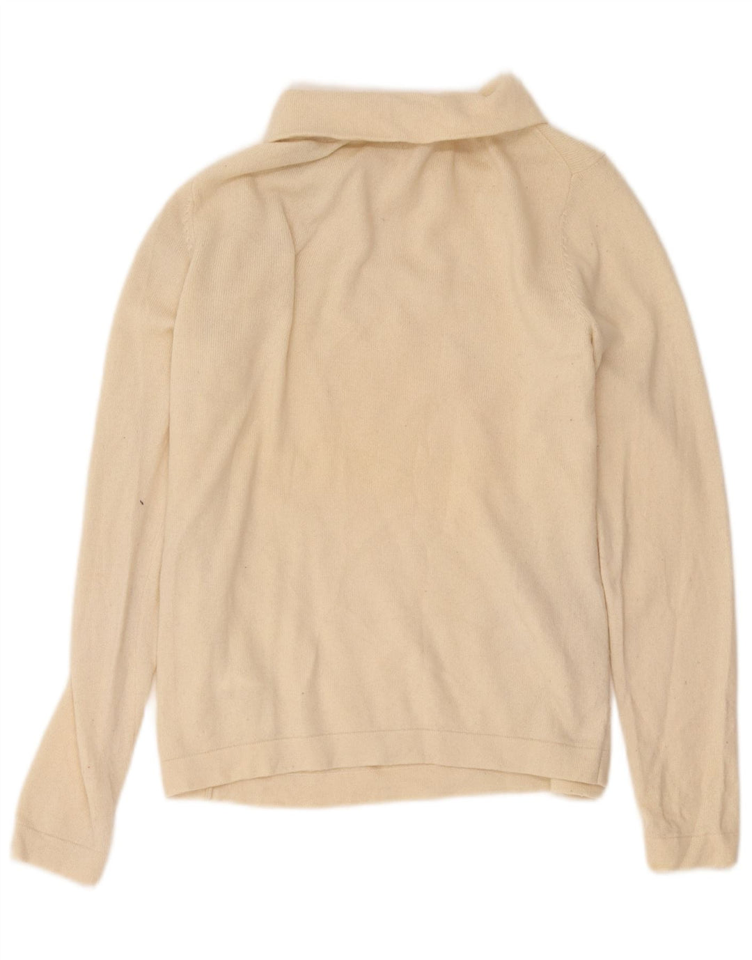 Hobbs Dame Rullehals Sweater UK 14 Stor Beige Uld