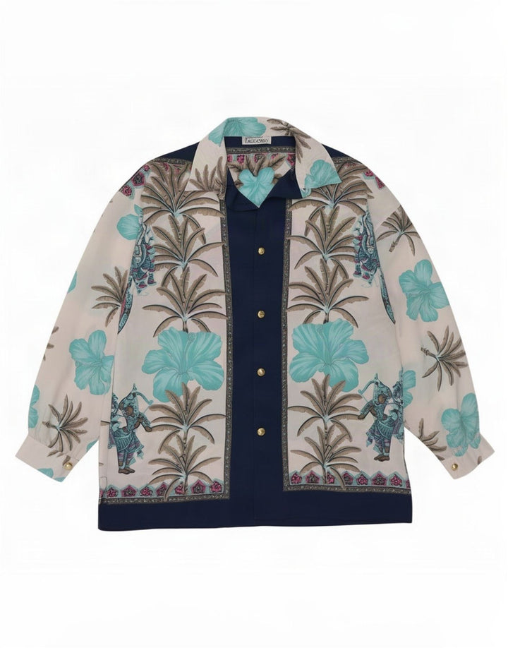 ACCORDO kvinders abstrakt mønster skjorte bluse UK 16 Large Multicolor