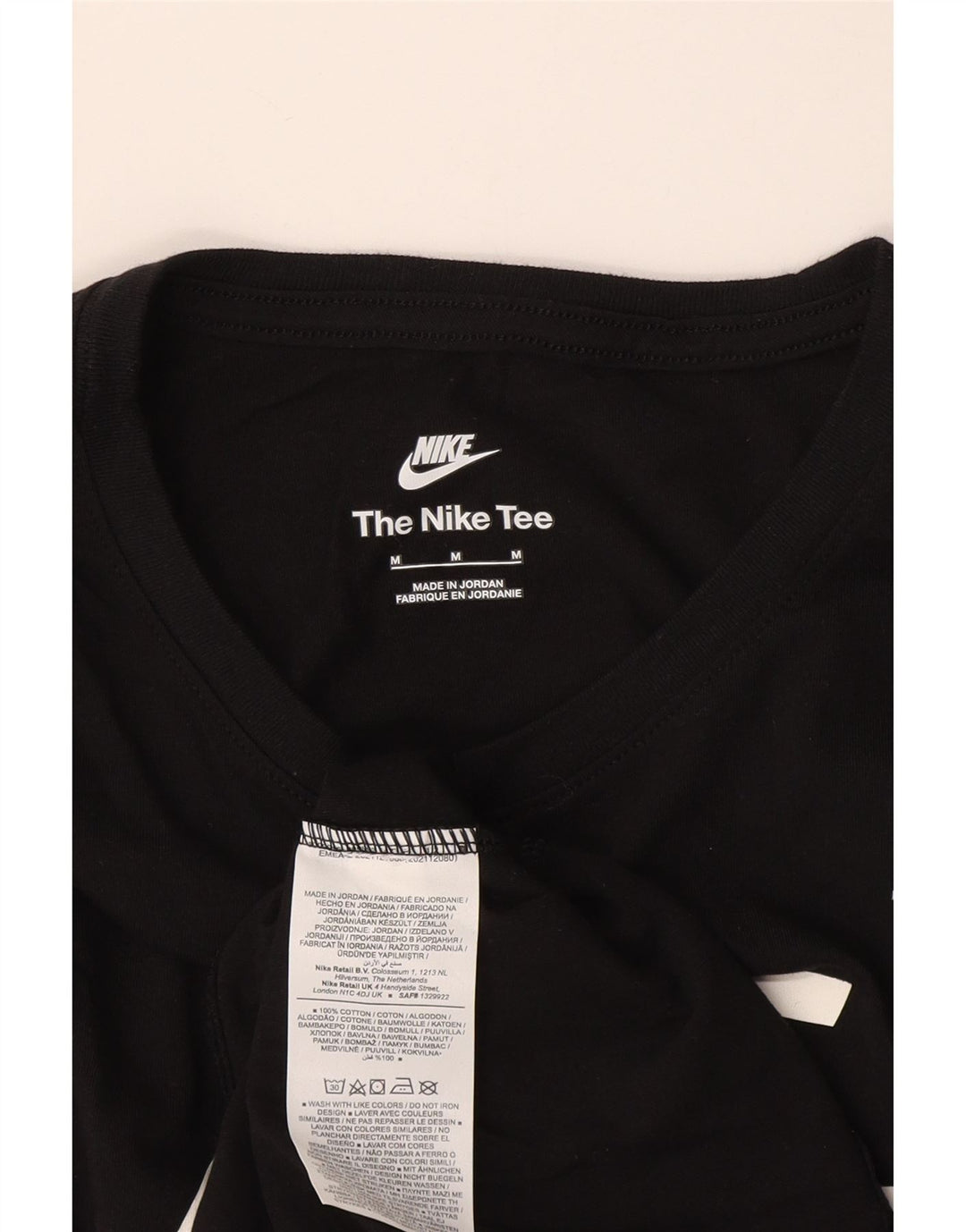 Nike Grafisk T-Shirt Top UK 12 Medium Sort Bomuld