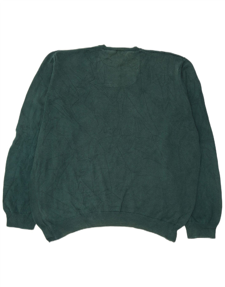 Marks & Spencer Herre Regular Fit V-hals sweater 2XL Grøn bomuld