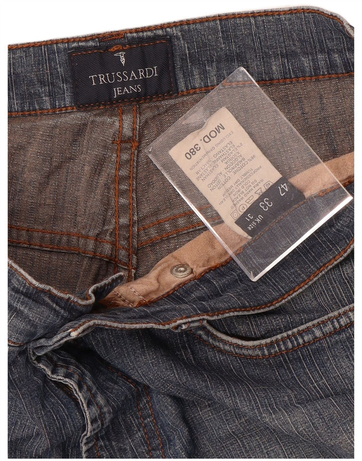 TRUSSARDI Dame 380 Straight Jeans IT 47 Large W31 L32 Blå