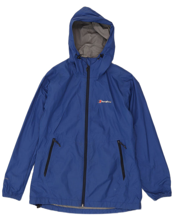 Berghaus Regnjakke med hætte til kvinder UK 8 Lille blå polyamid