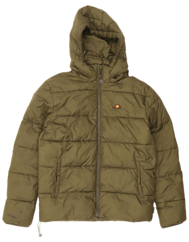Ellesse Herre hættepolstret jakke UK 38 Medium Green Polyester