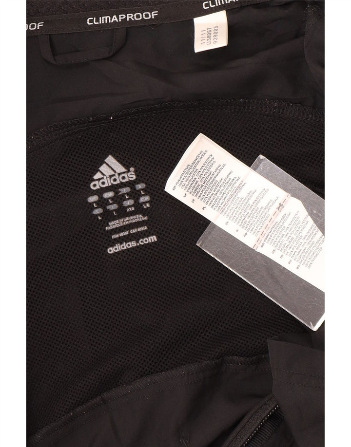 Adidas Grafisk regnjakke til mænd UK 40 Stor sort polyester