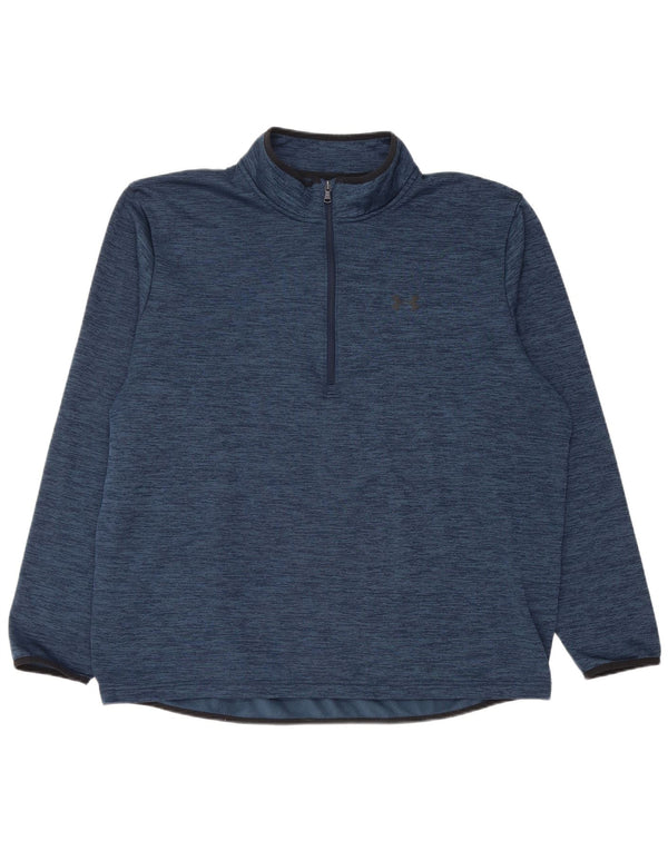 Under Armour Herre Zip Neck Pullover Træningsdragt Top 2XL Blå Flecked