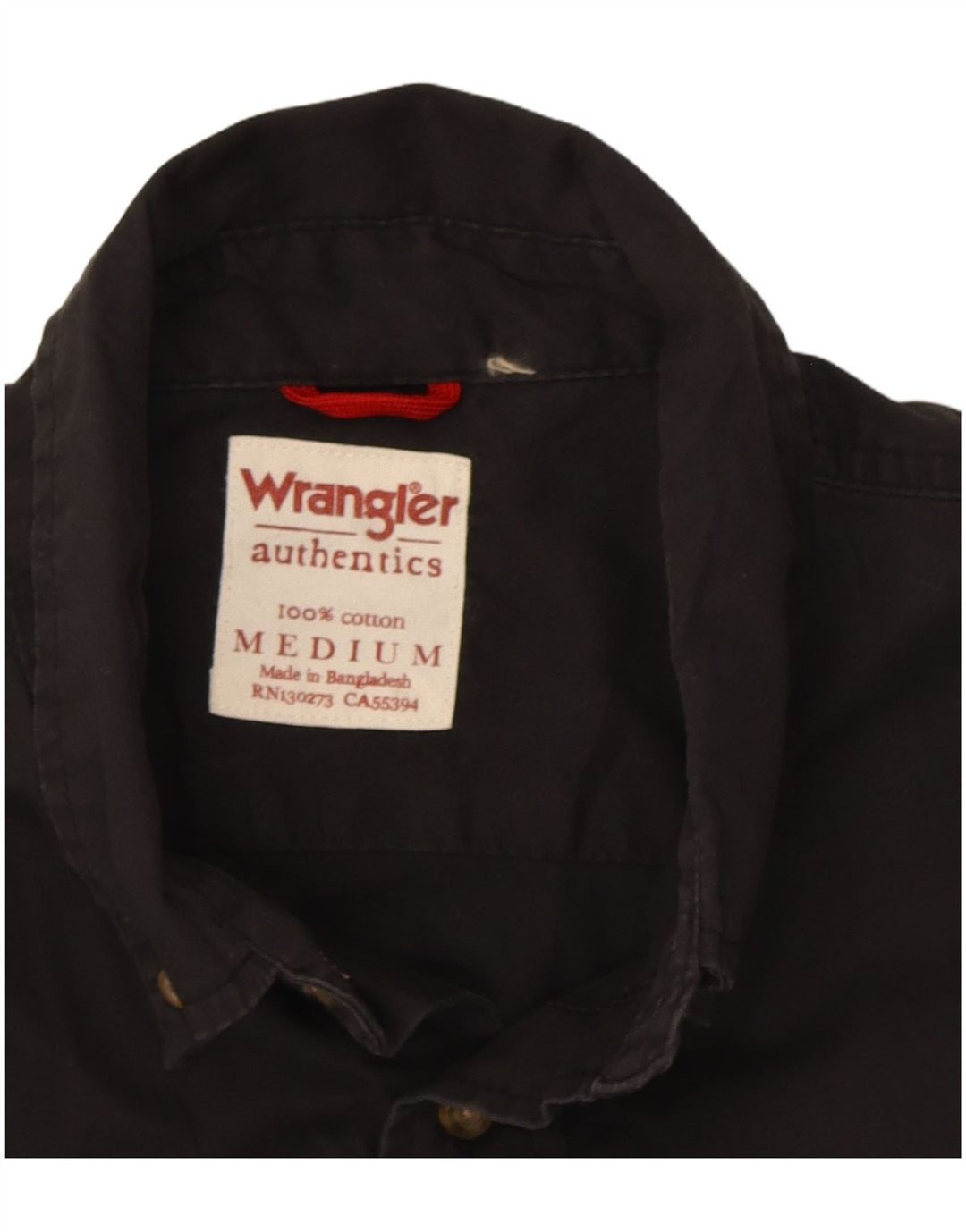 Wrangler Kortærmet Herreskjorte Medium Sort Bomuld