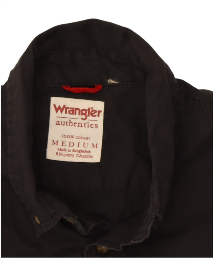 Wrangler Kortærmet Herreskjorte Medium Sort Bomuld