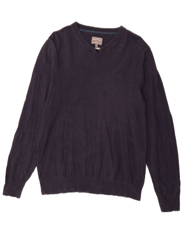 Fat Face Herre V-hals sweater Medium Marineblå Bomuld