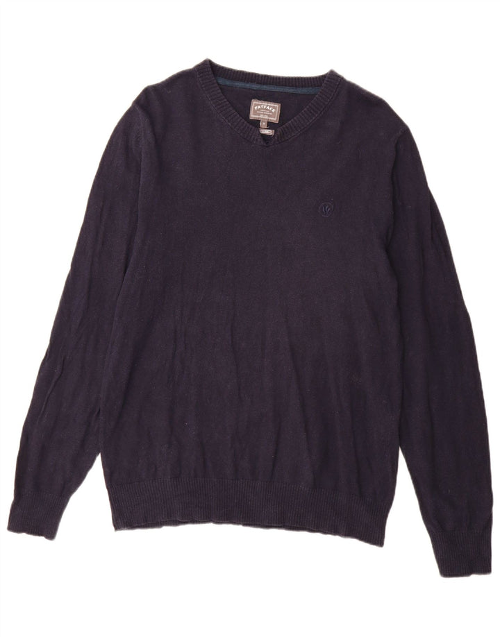 Fat Face Herre V-hals sweater Medium Marineblå Bomuld