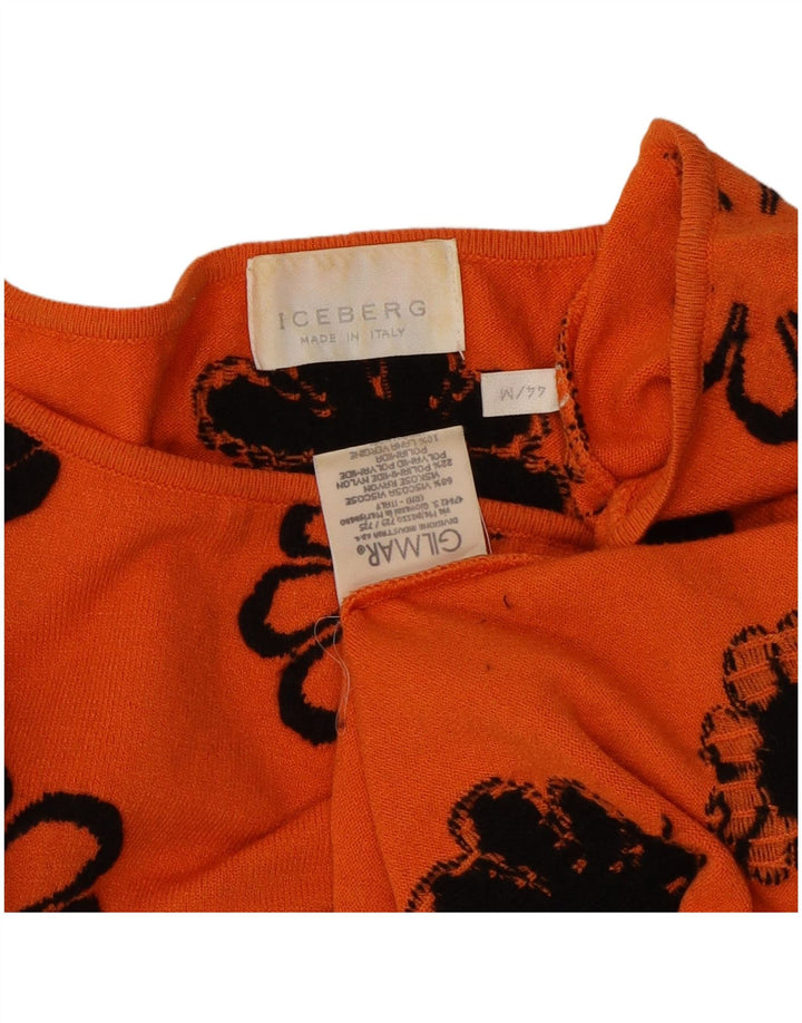 ICEBERG Dame Oversized Top 3/4 ærme IT 44 Medium Orange Floral Viscose