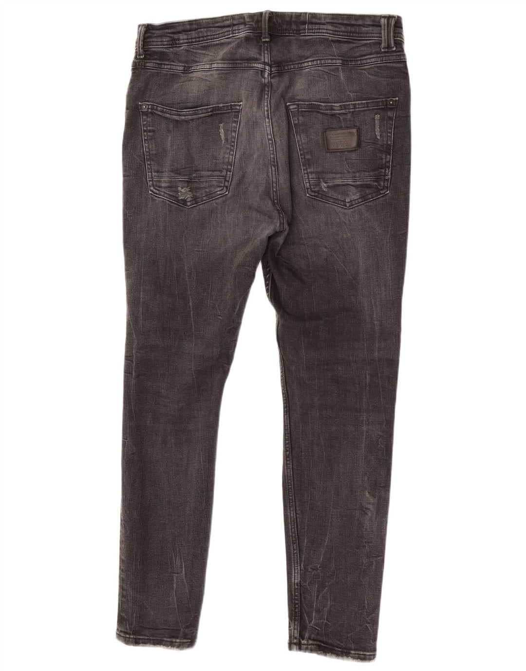 Zara Herre Distressed Slim Jeans EU 44 Large W34 L28 Grå Bomuld