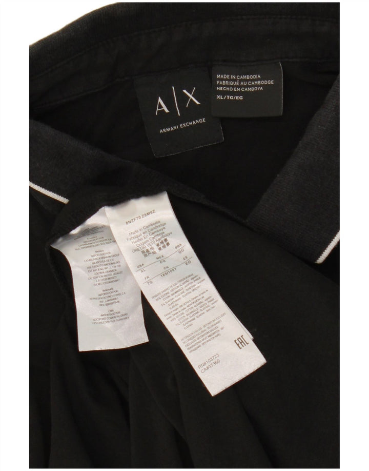 ARMANI EXCHANGE Herre poloshirt XL Sort bomuld