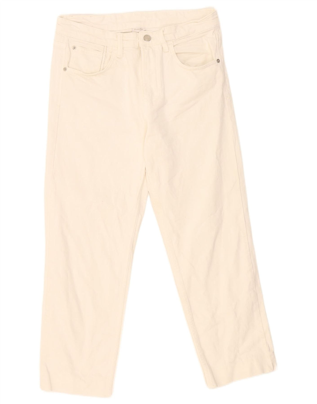 Massimo Dutti Dame Cropped Jeans EU 40 Medium W30 L24 Hvid