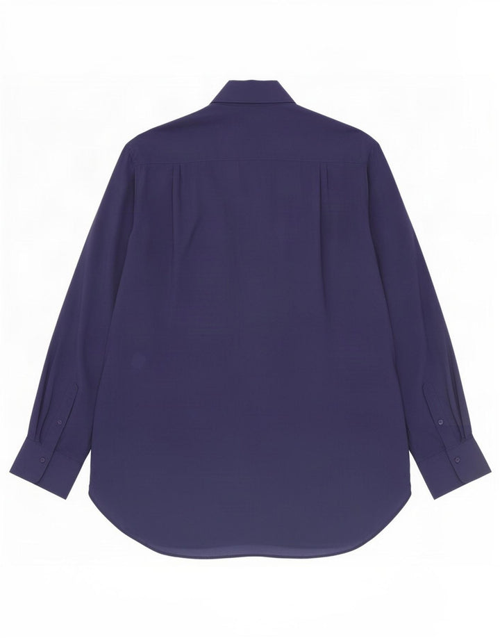 Massimo Dutti Womens Longline Oversized skjorte UK 10 Small Navy Blue Lyocell
