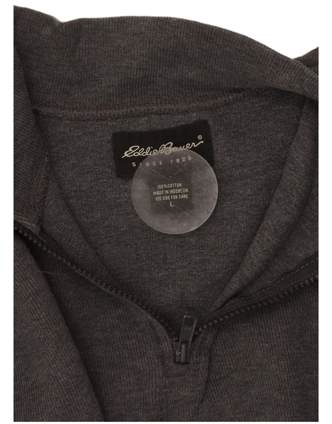 EDDIE BAUER Sweatshirt med lynlås til mænd, stor grå farveblok bomuld