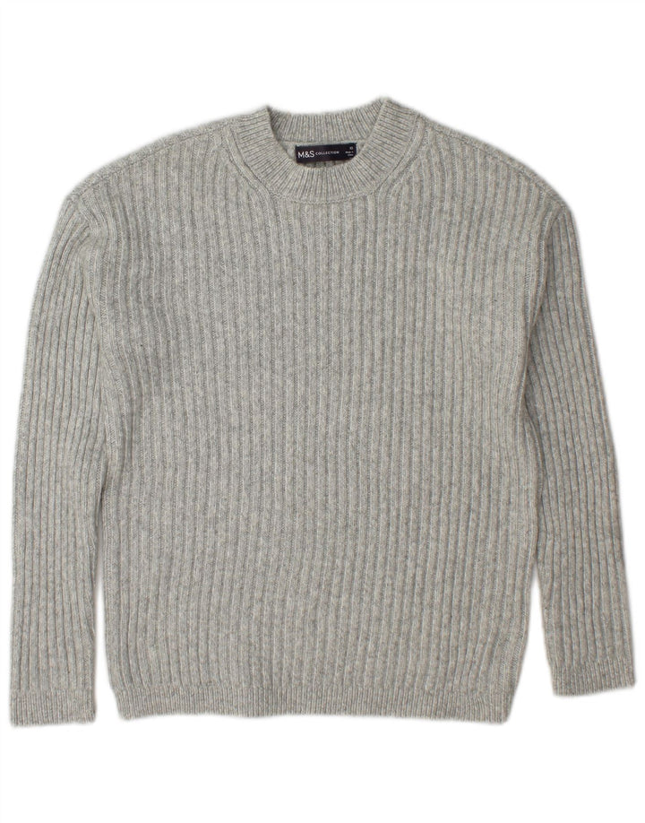 Marks & Spencer Dame sweater med rund hals DK 6 XS Grå polyester