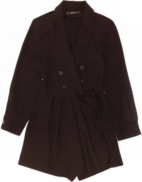 Zara Langærmet Playsuit til kvinder UK 10 Lille sort polyester