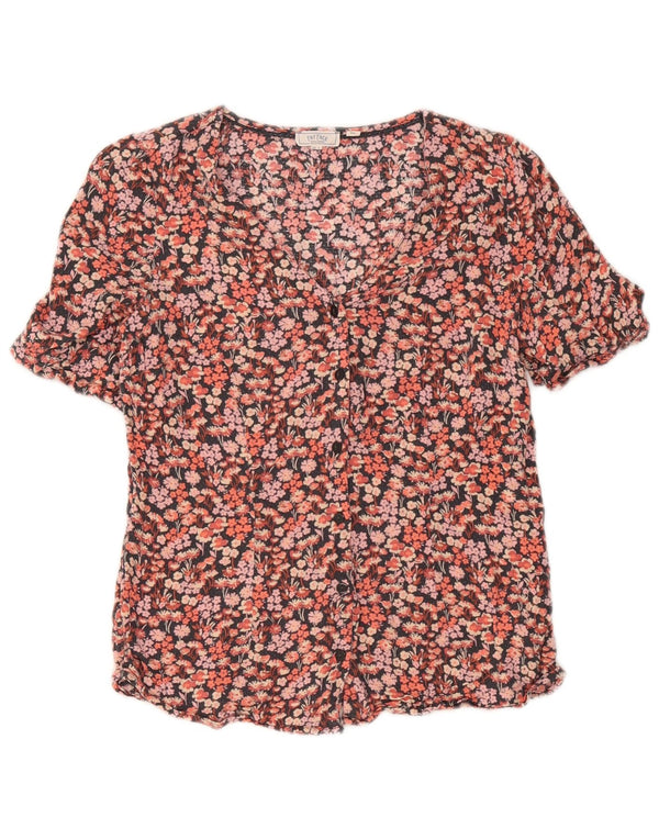 Fat Face Dame Kortærmet Skjorte Bluse UK 8 Small Multicolored Floral