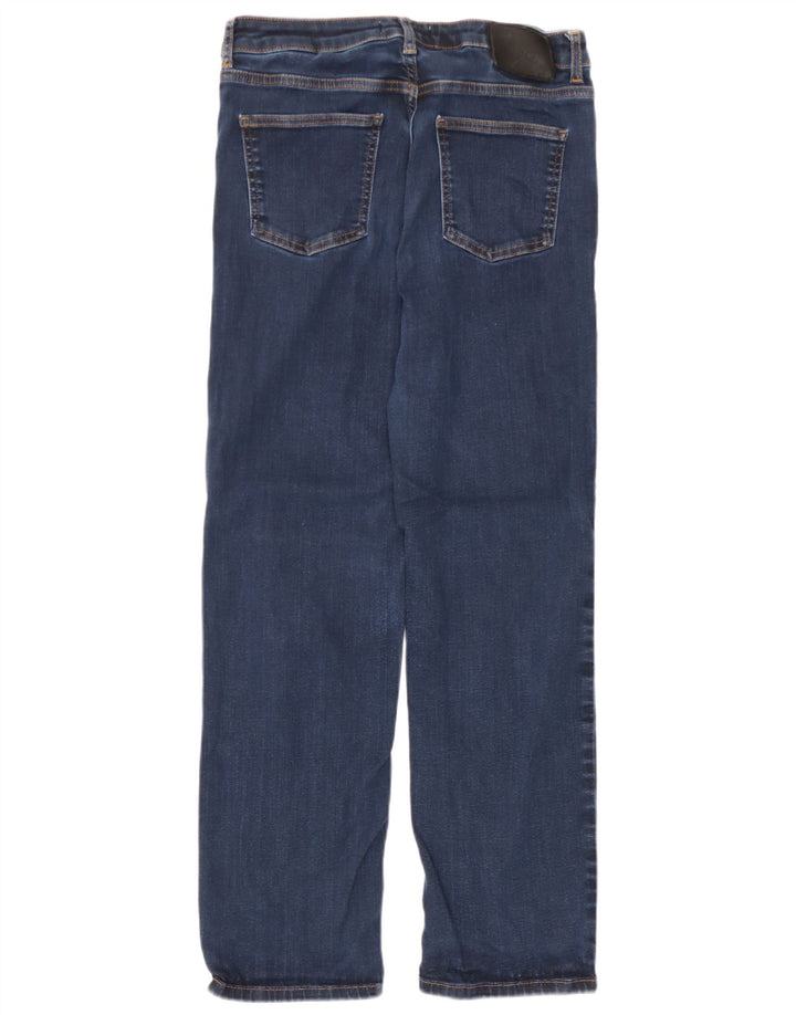 Marks & Spencer Dame Straight Jeans UK 12 Medium W30 L27 Marineblå Bomuld
