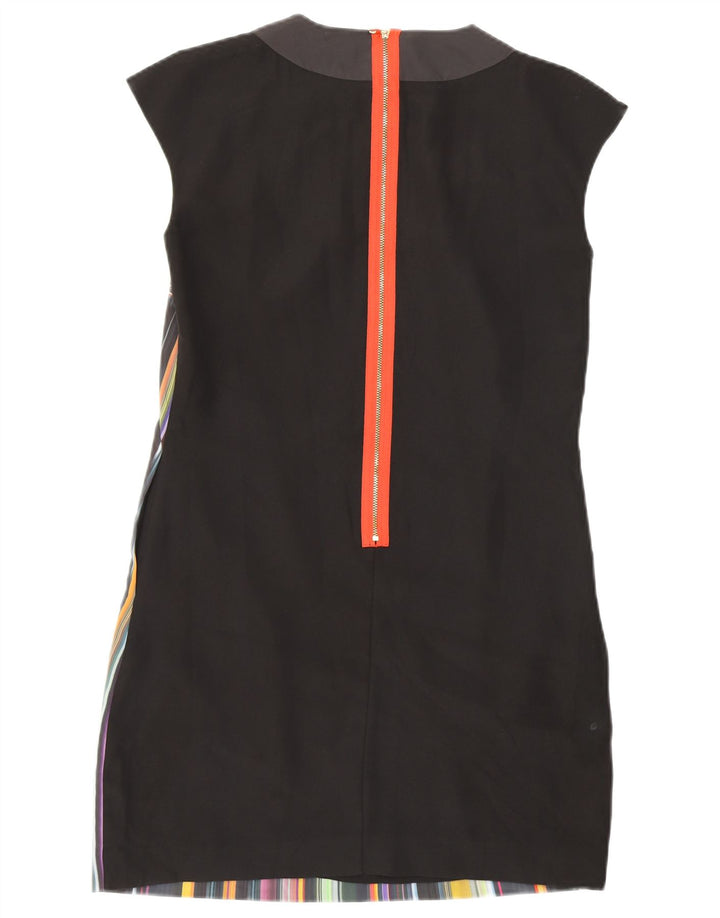 TED BAKER Kvinders Ærmeløs Skede Kjole Størrelse 1 XS Sort Stribet Polyester