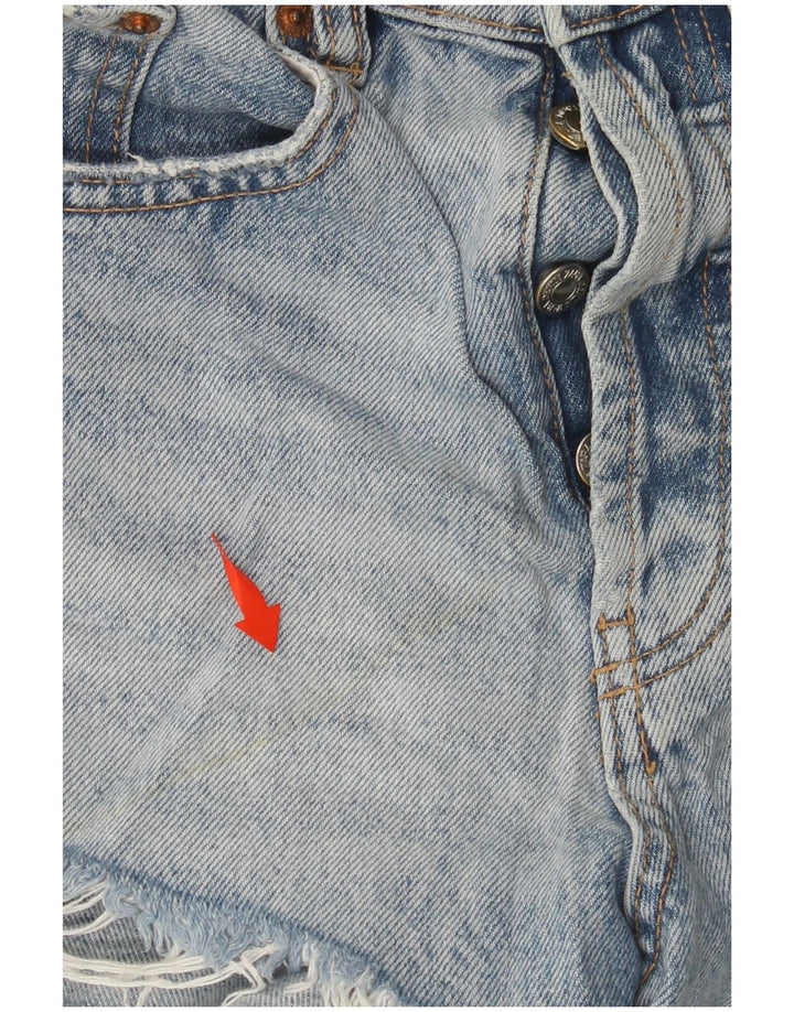 ZARA Distressed denimshorts til kvinder US 0 XS W22 Blå