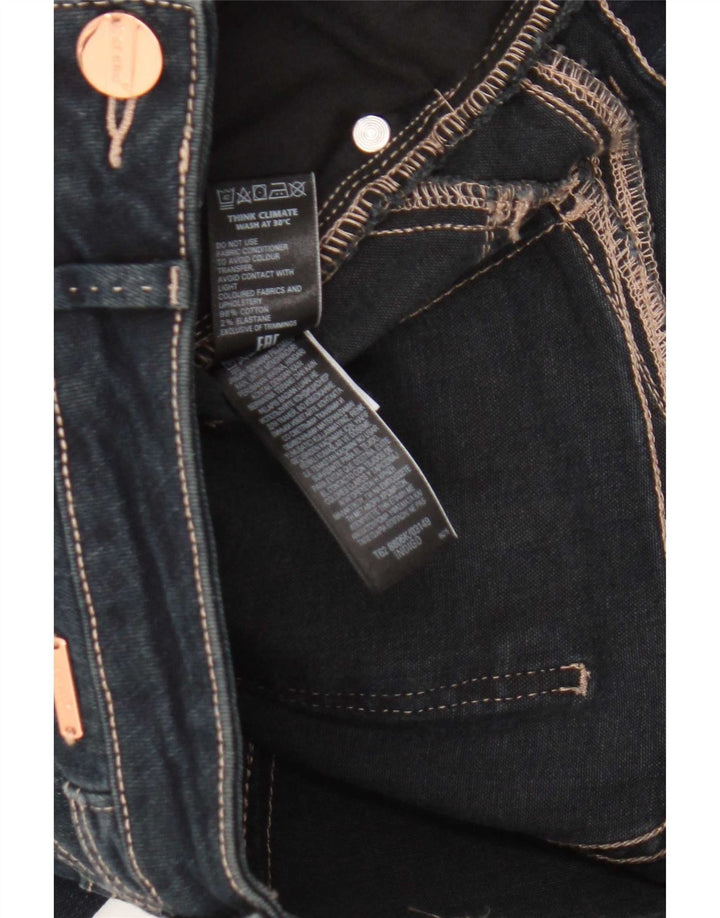 Marks & Spencer Dame Straight Jeans UK 12 Medium W30 L31 Marineblå Bomuld