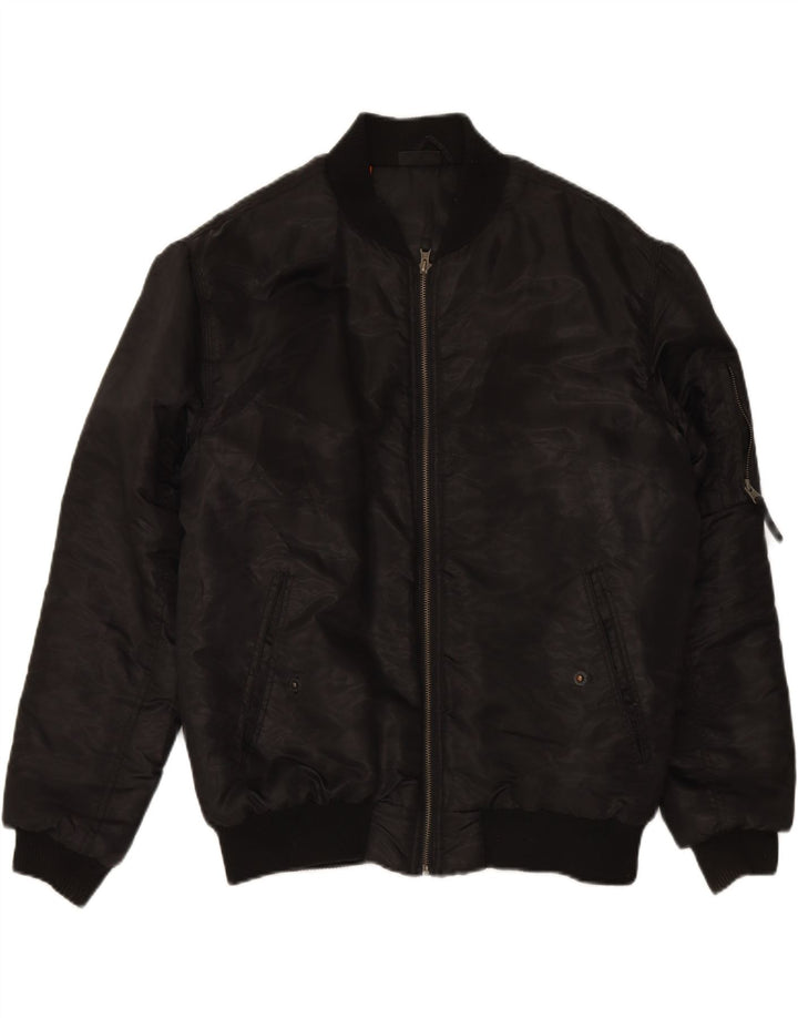 VINTAGE Mens Bomber Jacket UK 42 XL Black Vintage Vintage and Second-Hand Vintage from Messina Hembry 