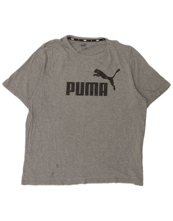 Puma Herre grafisk T-shirt Top 2XL Grå Flecked Bomuld