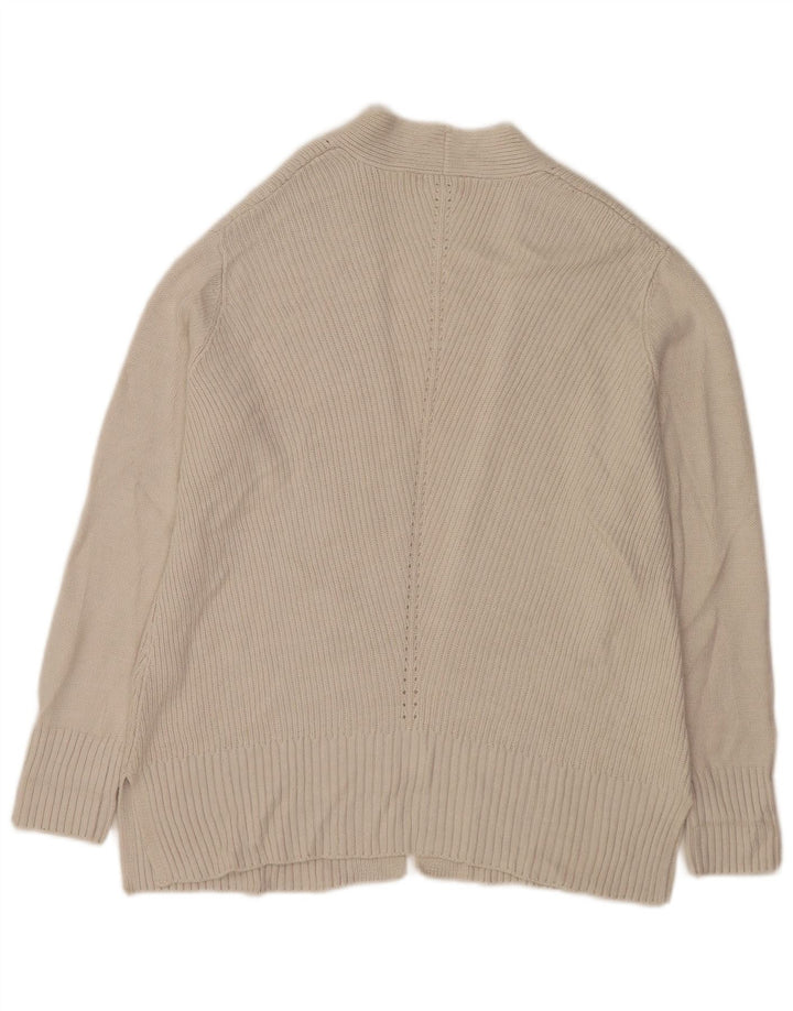 Fat Face Womens Open Cardigan Sweater UK 14 Large Off White Acryl