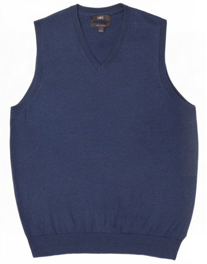 Marks & Spencer Herrevest Tank Top Medium Blue Bomuld