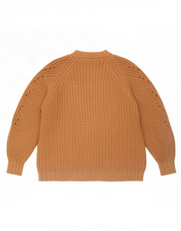 Zara Womens Oversized Open Cardigan Sweater UK 6 XS Brun Akryl
