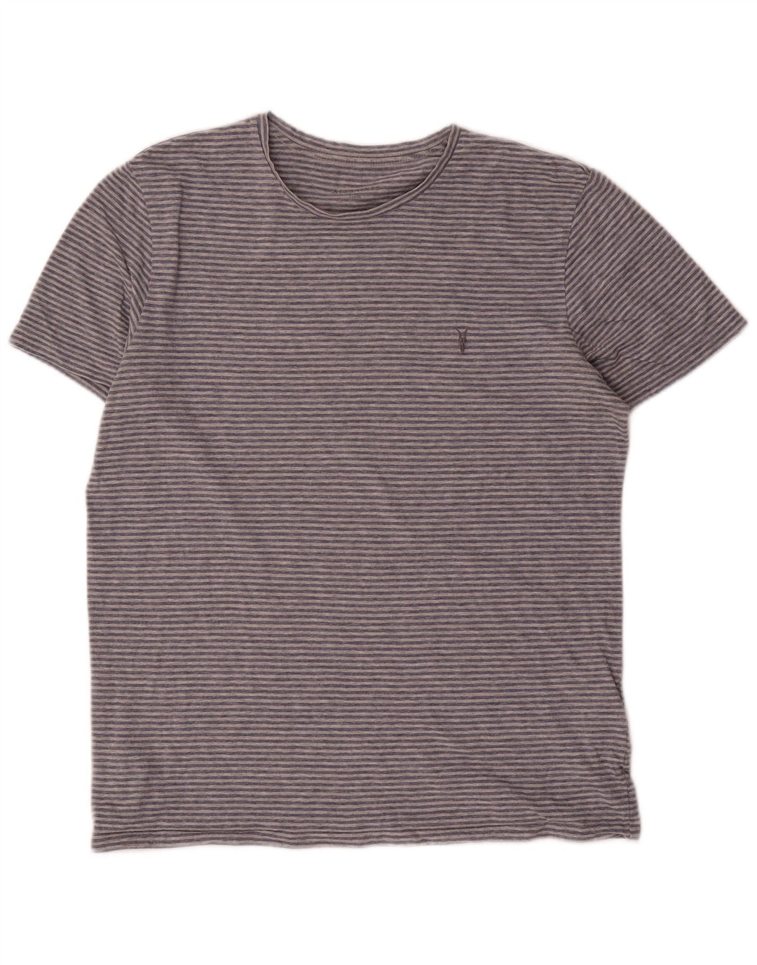 All Saints Herre T-Shirt Top Stor Grå Stribet