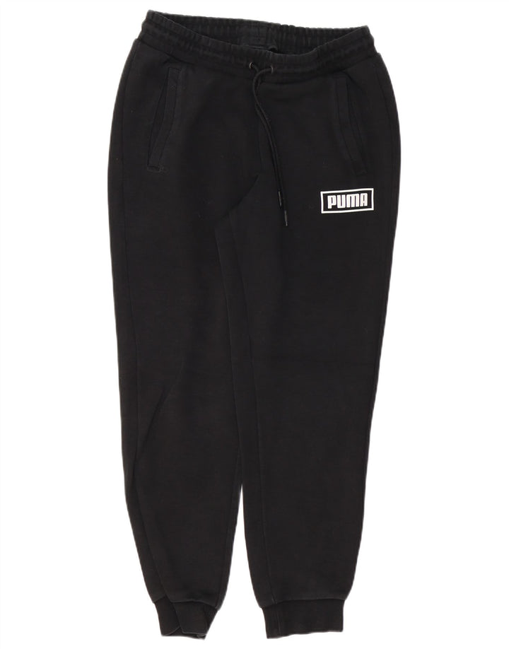 PUMA Mens Tracksuit Trousers Joggers Small Black Cotton