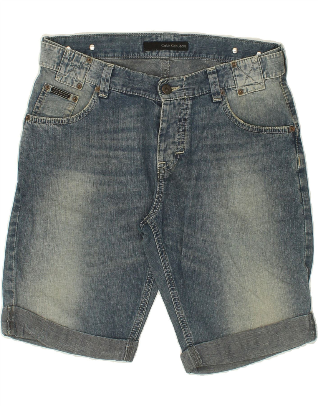 CALVIN KLEIN Mens Denim Shorts W30 Medium  Blue Cotton Vintage Calvin Klein and Second-Hand Calvin Klein from Messina Hembry 
