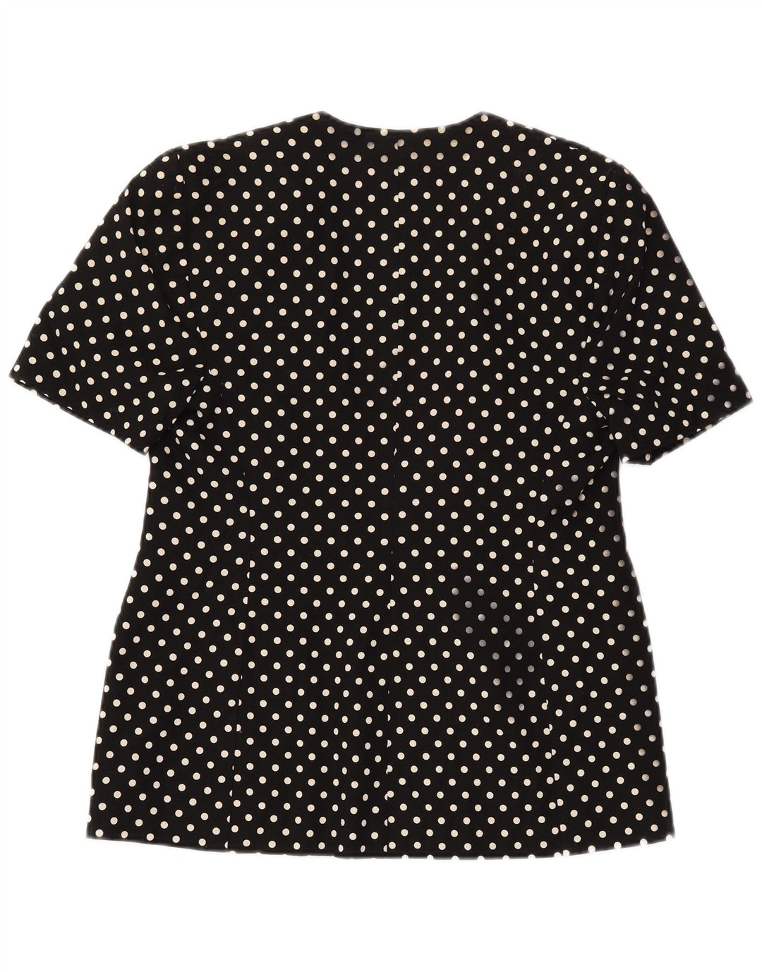 VINTAGE kortærmet blazerjakke til kvinder UK 12 Medium Black Polka Dot