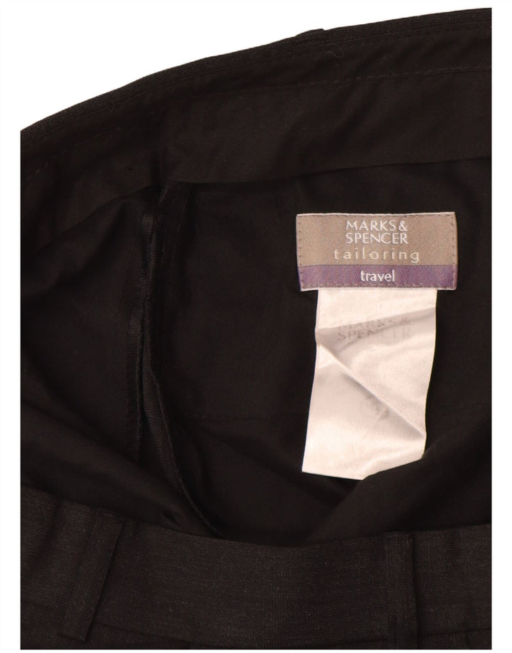 Marks & Spencer Herre Pegged Suit Bukser W36 L32 Sort Polyester