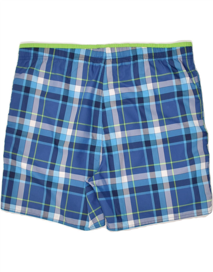 ARENA Mens Sport Shorts Large Blue Check Polyester | Vintage Arena | Thrift | Second-Hand Arena | Used Clothing | Messina Hembry 