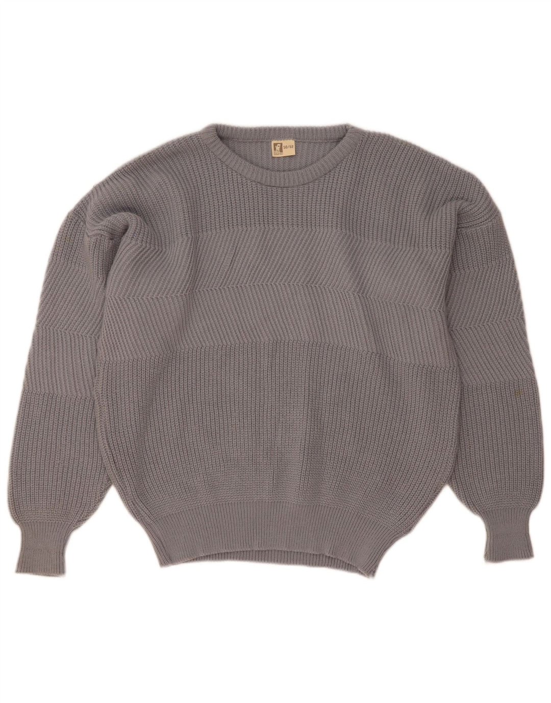 Vintage herre sweater med rund hals IT 50/52 stor grå uld