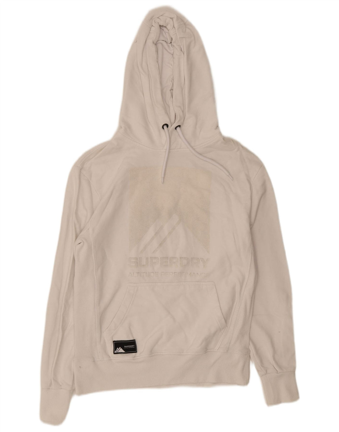 Superdry Grafisk hættetrøje til mænd, lille hvid bomuld
