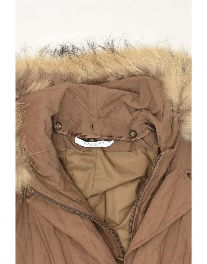 MARELLA Womens Windbreaker Jacket UK 18 XL Brown Polyester | Vintage Marella | Thrift | Second-Hand Marella | Used Clothing | Messina Hembry 