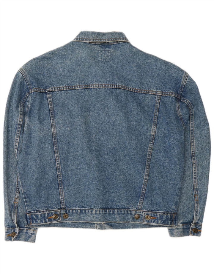Vintage Dame Oversized Denim Jacket UK 14 Medium Blue Cotton