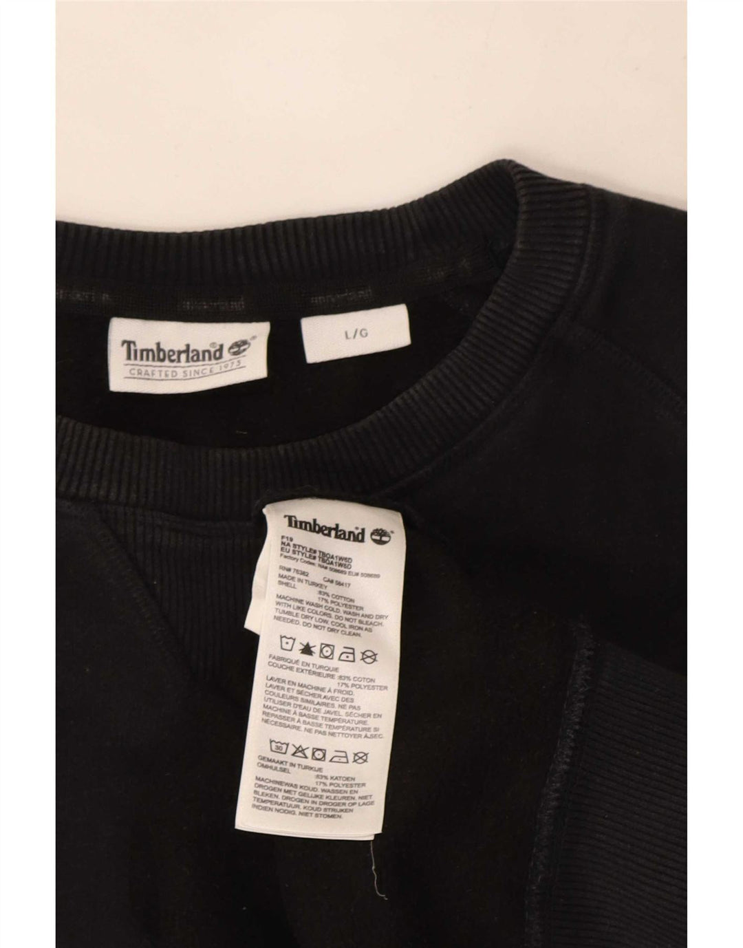 Timberland Herre Sweatshirt Jumper Stor Sort Bomuld