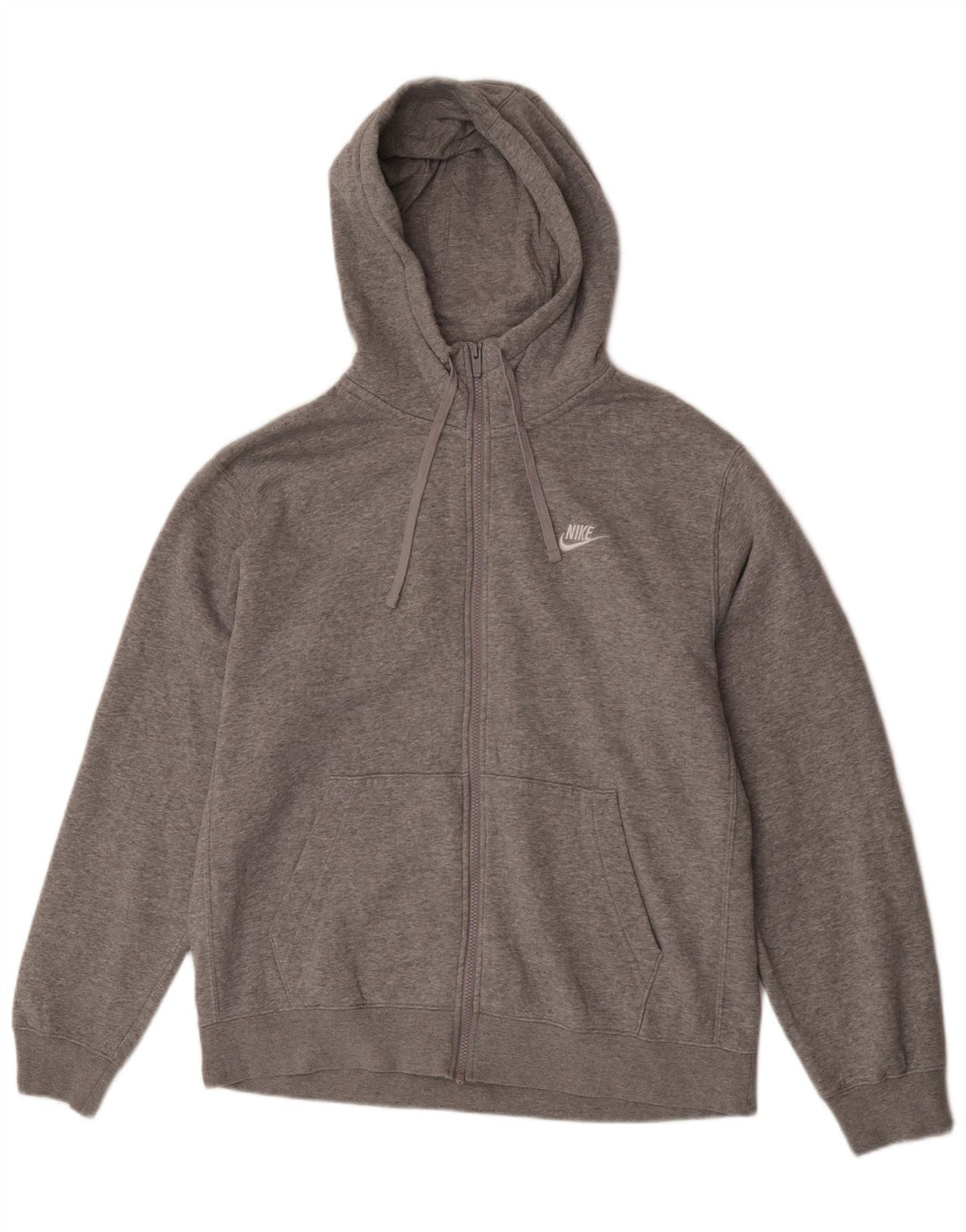 Nike Herre Regular Fit Hættetrøje Sweater med lynlås Stor Grå Bomuld