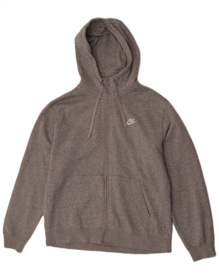 Nike Herre Regular Fit Hættetrøje Sweater med lynlås Stor Grå Bomuld