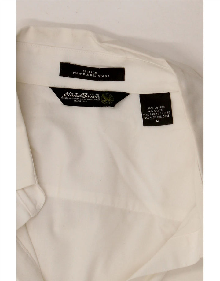 Eddie Bauer dametrøje med 3/4 ærmer UK 14 Medium hvid bomuld